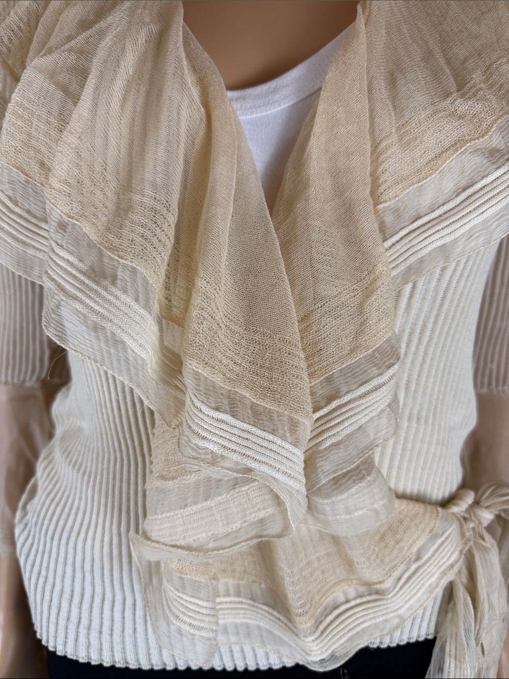 Vintage Jean Paul Gaultier Beige Wrap Cardigan Top - Picture 2 of 8